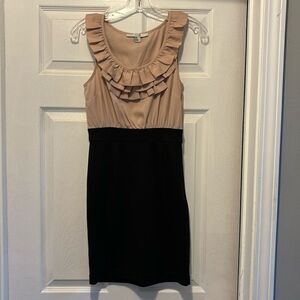 XXI Tan and Black Ruffle Dress size medium